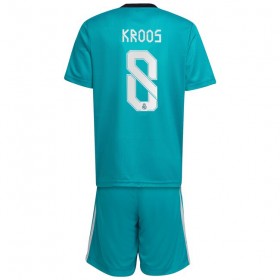 Koszulka Real Madryt Toni Kroos 8 Dziecięcy Trzeci Stroje Piłkarskie 2021/22 Krótki Rękaw